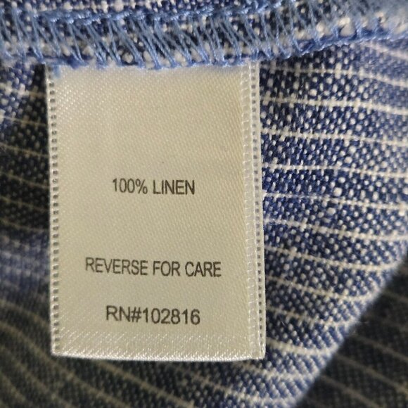 Garnet Hill 100% Linen Micro Striped Sheath Dress Size 12 - Picture 4 of 4